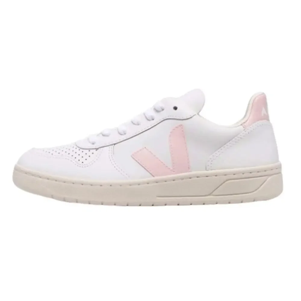 VEJA Women's White-Pink V-10 Low-Top Sneakers Size 5 - Picture 1 of 10